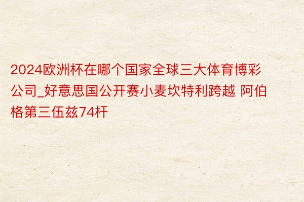 2024欧洲杯在哪个国家全球三大体育博彩公司_好意思国公开赛小麦坎特利跨越 阿伯格第三伍兹74杆